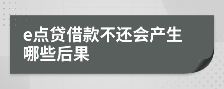 e点贷借款不还会产生哪些后果