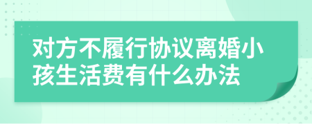 对方不履行协议离婚小孩生活费有什么办法