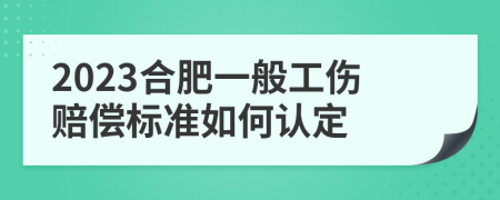 2023合肥一般工伤赔偿标准如何认定