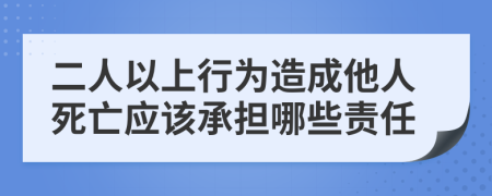 二人以上行为造成他人死亡应该承担哪些责任