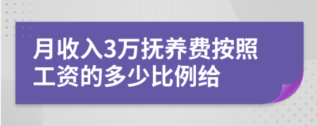 月收入3万抚养费按照工资的多少比例给