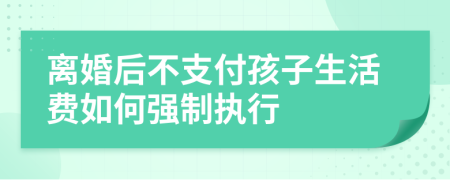 离婚后不支付孩子生活费如何强制执行