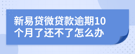 新易贷微贷款逾期10个月了还不了怎么办