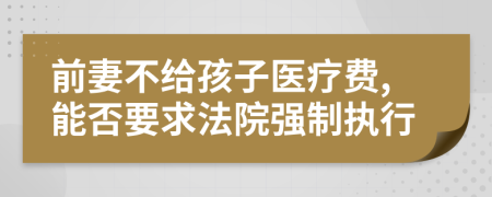 前妻不给孩子医疗费,能否要求法院强制执行