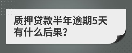 质押贷款半年逾期5天有什么后果？