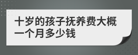 十岁的孩子抚养费大概一个月多少钱