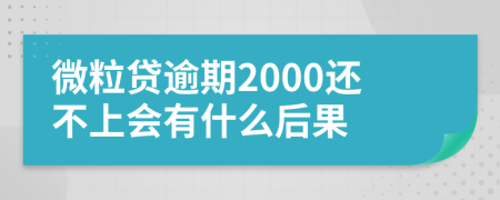 微粒贷逾期2000还不上会有什么后果