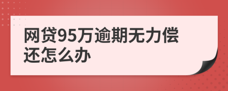 网贷95万逾期无力偿还怎么办