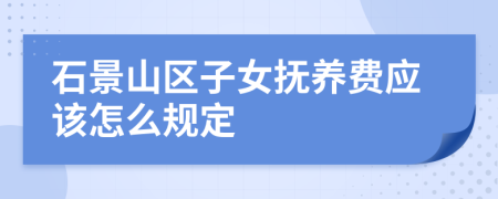 石景山区子女抚养费应该怎么规定