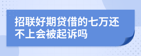 招联好期贷借的七万还不上会被起诉吗