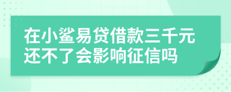 在小鲨易贷借款三千元还不了会影响征信吗