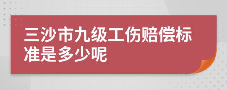 三沙市九级工伤赔偿标准是多少呢