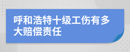 呼和浩特十级工伤有多大赔偿责任