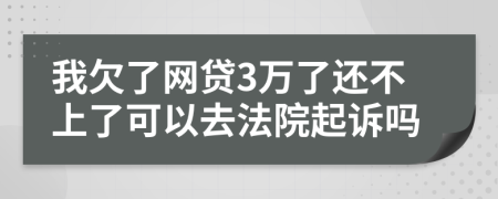 我欠了网贷3万了还不上了可以去法院起诉吗