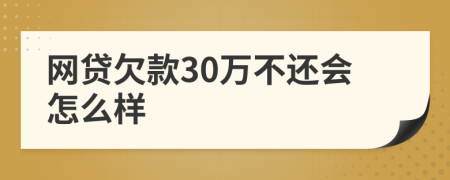 网贷欠款30万不还会怎么样