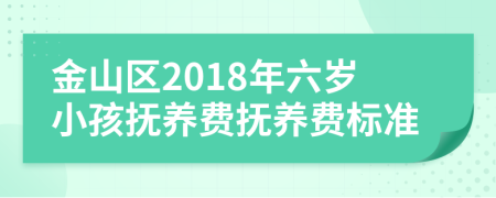 金山区2018年六岁小孩抚养费抚养费标准