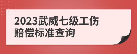 2023武威七级工伤赔偿标准查询