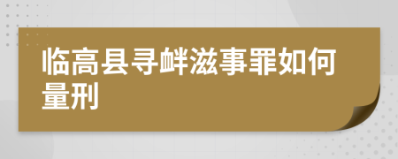 临高县寻衅滋事罪如何量刑