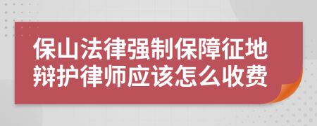 保山法律强制保障征地辩护律师应该怎么收费