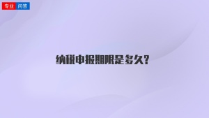 纳税申报期限是多久?