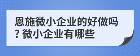 恩施微小企业的好做吗? 微小企业有哪些