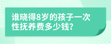 谁晓得8岁的孩子一次性抚养费多少钱？