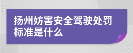 扬州妨害安全驾驶处罚标准是什么