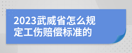 2023武威省怎么规定工伤赔偿标准的