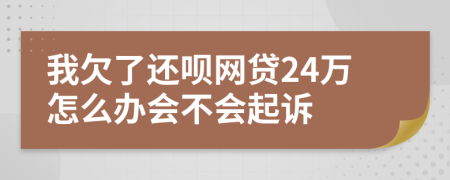 我欠了还呗网贷24万怎么办会不会起诉