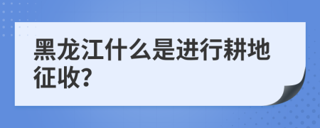 黑龙江什么是进行耕地征收？