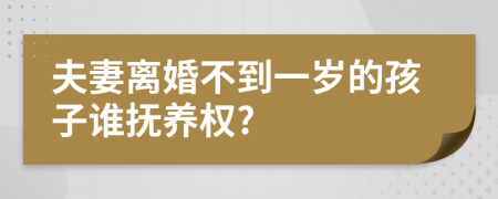 夫妻离婚不到一岁的孩子谁抚养权?