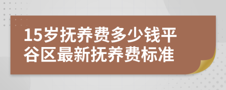 15岁抚养费多少钱平谷区最新抚养费标准