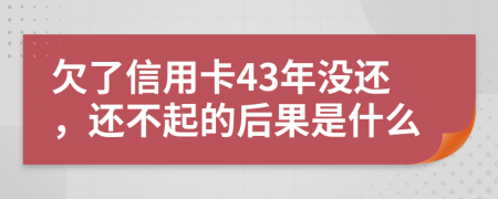 欠了信用卡43年没还，还不起的后果是什么