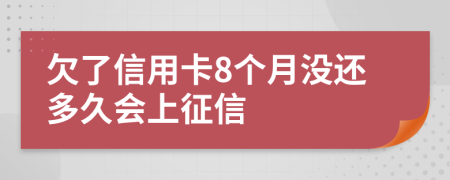 欠了信用卡8个月没还多久会上征信