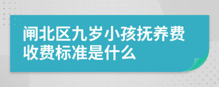 闸北区九岁小孩抚养费收费标准是什么