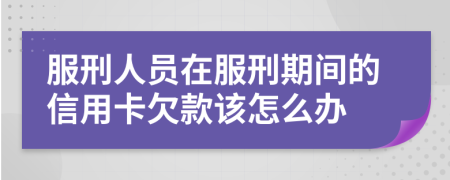 服刑人员在服刑期间的信用卡欠款该怎么办