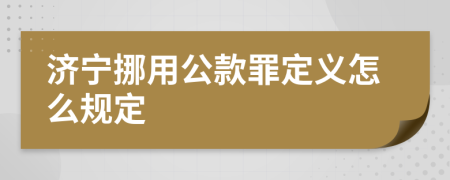 济宁挪用公款罪定义怎么规定