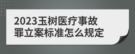 2023玉树医疗事故罪立案标准怎么规定