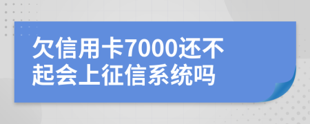 欠信用卡7000还不起会上征信系统吗