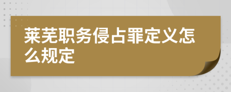 莱芜职务侵占罪定义怎么规定