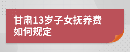 甘肃13岁子女抚养费如何规定