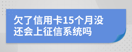 欠了信用卡15个月没还会上征信系统吗