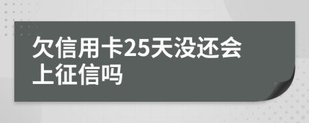 欠信用卡25天没还会上征信吗