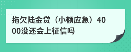 拖欠陆金贷（小额应急）4000没还会上征信吗