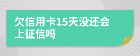 欠信用卡15天没还会上征信吗