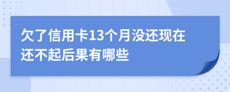 欠了信用卡13个月没还现在还不起后果有哪些