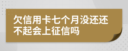 欠信用卡七个月没还还不起会上征信吗