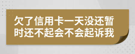 欠了信用卡一天没还暂时还不起会不会起诉我
