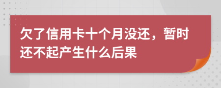 欠了信用卡十个月没还，暂时还不起产生什么后果