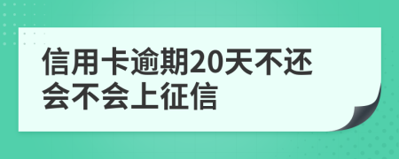 信用卡逾期20天不还会不会上征信